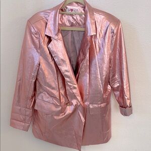 BuddyLove Avery Metallic Pink Blazer